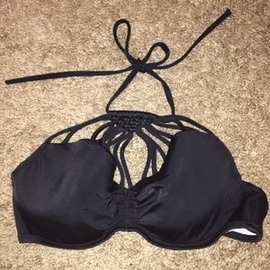 black bikini halter top